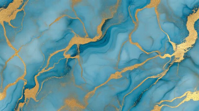 Luxurious blue and gold marble texture for elegant abstract background