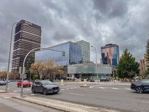 Financial district in Madrid, Spain. Februari 7, 2026.