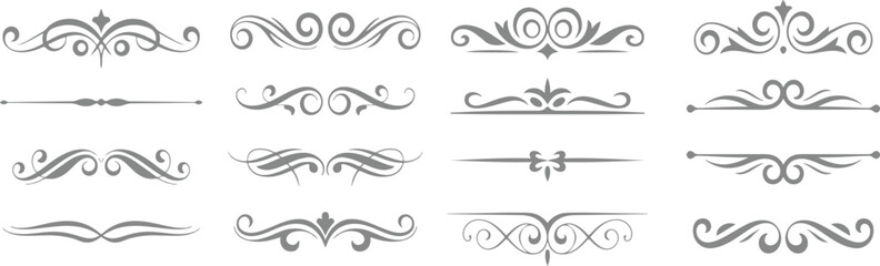 Fototapeta premium Vintage vector decorative elements set with floral frames and ornate borders