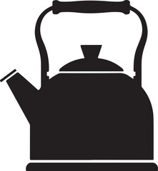 Obraz premium Black kettle icon vector