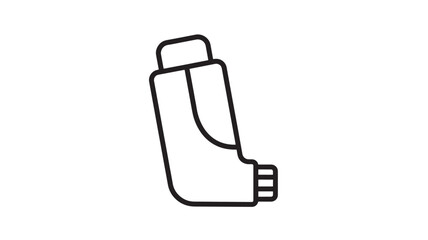 Inhaler icon with a smooth outline representing respiratory aid for asthma patients, conveying clean and simple medical technology for breathing © TAIFUR