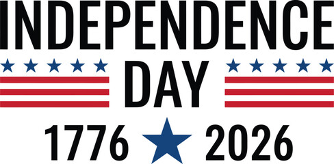 Fototapeta premium Independence day celebration with american flag and text on white background