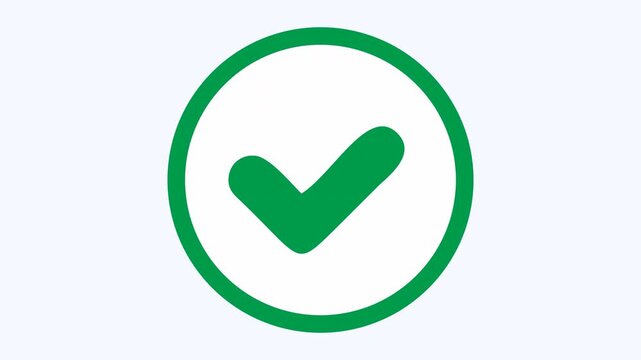 Green checkmark symbolizes completion or verification. Suitable for presentations, websites, educational materials, and business communications needing emphasis on successful outcomes.