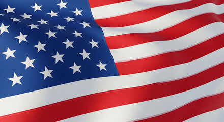 Fototapeta premium Flog day patriotic american flag waves with stars and stripes symbolizing freedom and national pride on special occasions