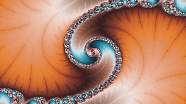 Psychedelic fractal imagery showcases mesmerizing spiral patterns and vibrant color gradients in a continuous zoom through self similar mathematical structures and infinite geometric complexity