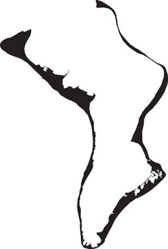 Diego Garcia Map Silhouette Indian Ocean Island Geographic Outline Vector