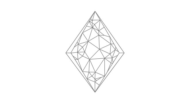 Geometric diamond shape with intricate line art