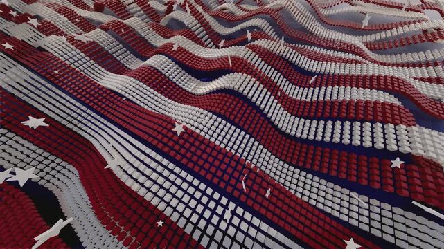 4k loop animation of Futuristic American patriotic background for Independence Day celebrations and government events