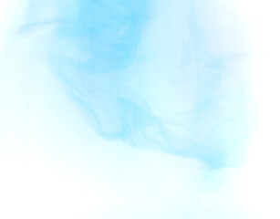 Fototapeta premium Soft blue atmospheric gradient on white background. Abstract cyan smoke mist fluidity overlay.