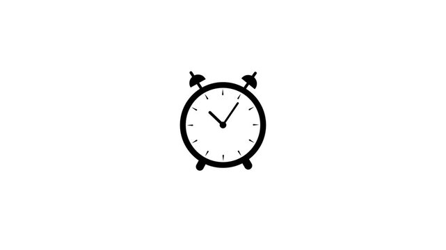 Clock icon flat style white background 24 Hour Day Fast Speed. Stopwatch icon circle white color animation Deep green background 4k video.