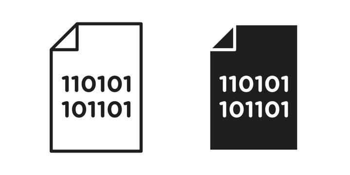 Binary code icon. Simple outline style for web and app. Vector icon