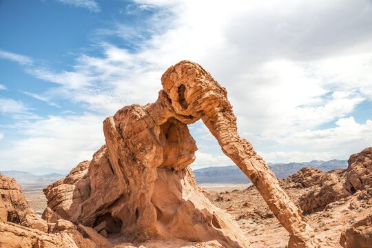 Elephant Rock, rock formation, sandstone formation, Valley of Fire, Nevada, USA