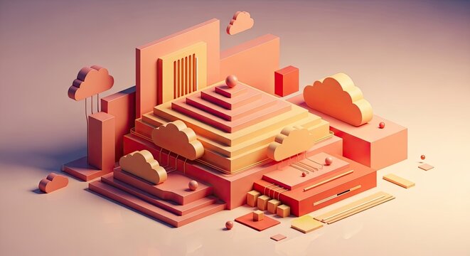 A vibrant and intricate pixel art scene featuring a bustling marketplace with various buildings and structures.