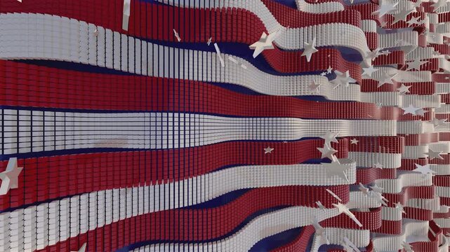 4k loop animation of Futuristic American patriotic background for Independence Day celebrations and government events