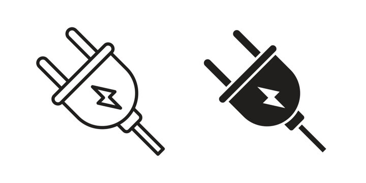 Electric plug icon. Simple outline style for web and app. Vector icon