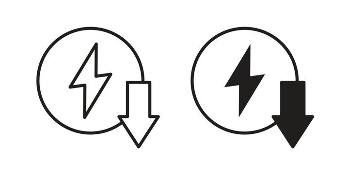 Energy reduction icon. Simple outline style for web and app. Vector icon