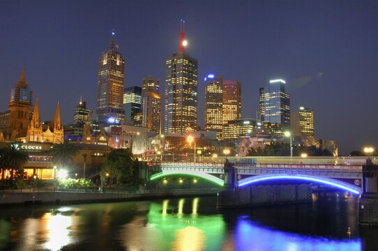 Skyline with the Yarra River, Melbourne, Victoria, Australia