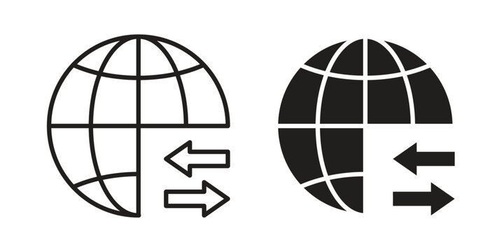 Import export icon. Simple outline style for web and app. Vector icon