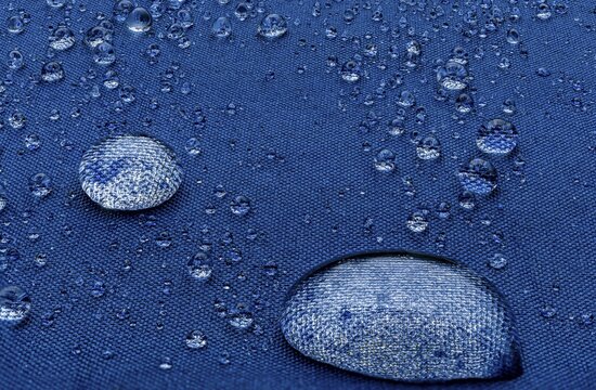 Blue umbrella with raindrops, Reutte, Au&szlig;erfern, Tyrol, Austria