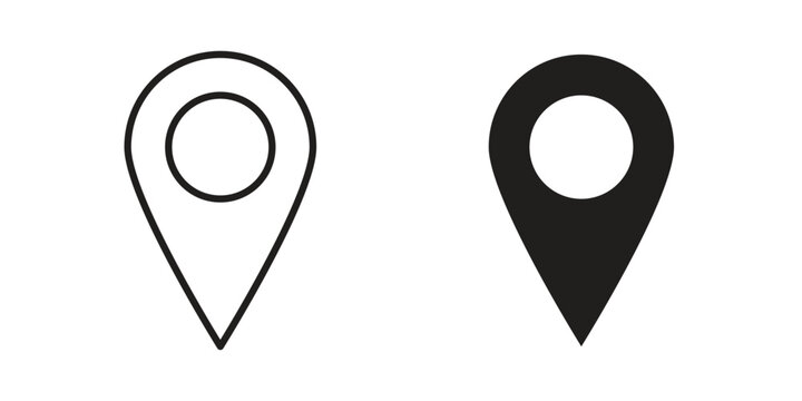 Map marker icon. Simple outline style for web and app. Vector icon