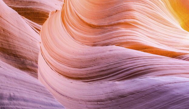 Colourful sandstone formation, Lower Antelope Canyon, Slot Canyon, Page, Arizona, USA