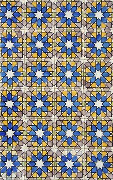 Tiles, Azulejo tiles, pattern with stars, Sintra, Portugal
