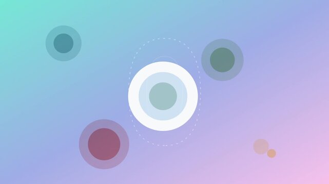 Abstract Gradient Background with Icon Set and Floating Circles