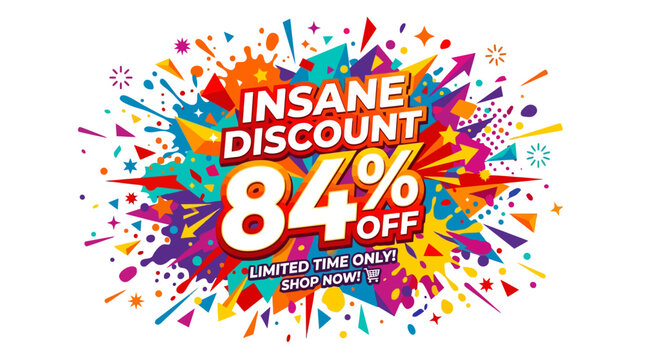 Insane Discount 84% Off Banner