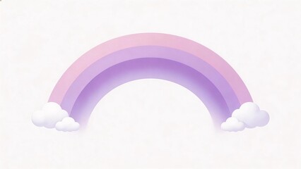 Fototapeta premium Rainbow with clouds on white background