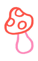 Naklejka premium Mushroom with round spots and outline