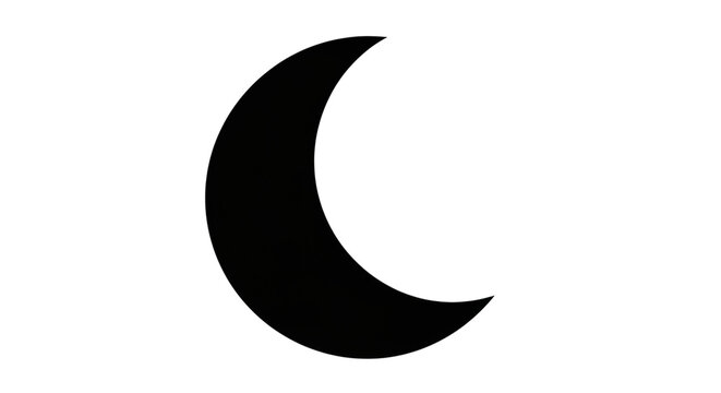 High-Contrast Crescent Moon Silhouette &ndash; Minimalist Black Vector Icon Isolated on White Background, SVG Logo Design, Cricut Ready