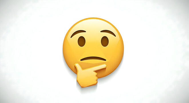 Thinking face emoji with puzzled expression and finger on chin