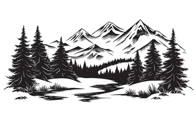 Fototapeta premium winter forest in the mountains