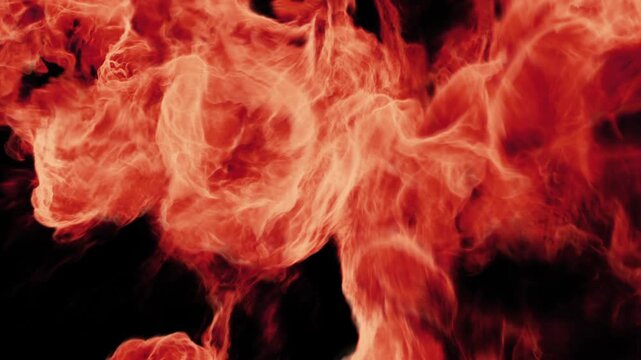 A smooth fire transition with flowing flame waves and warm cinematic tone.