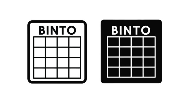 Two bingo cards one white and one black presented as a silhouette