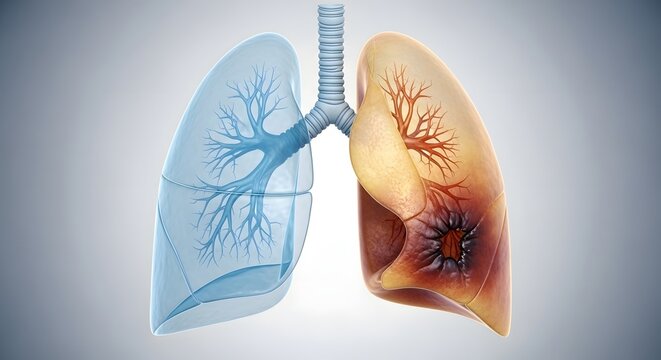 Healthy lung versus smokers lung

