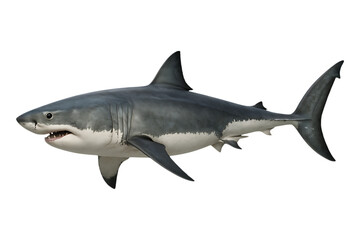 Fototapeta premium Great white shark illustration on transparent background