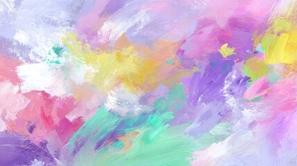 Obraz premium Pastel watercolor brush stroke texture with soft colorful paint washes and abstract layered brushwork creating gentle expressive mood of dreamy