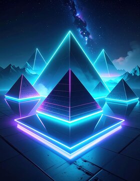 Neon pyramids