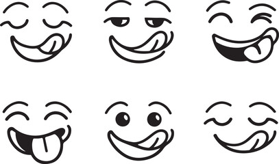 Delicious emoji face with tongue out for food reactions, social media and chat use © MdKhalid