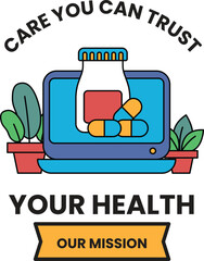 Fototapeta premium Healthcare trust symbolized by pills and bottle