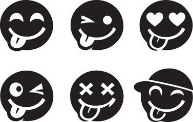 Fototapeta premium Cute yummy face emoji for restaurant apps, food delivery and tasty social reactions