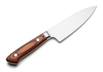 Fototapeta premium Knife with wooden handle isolated on white background