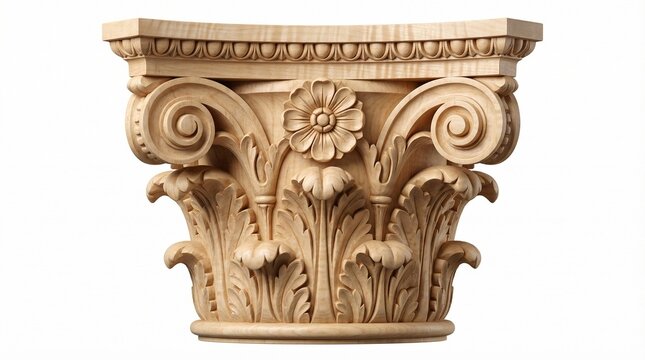 Exquisite Architectural Detail: Intricate Carved Column Capital Decoration