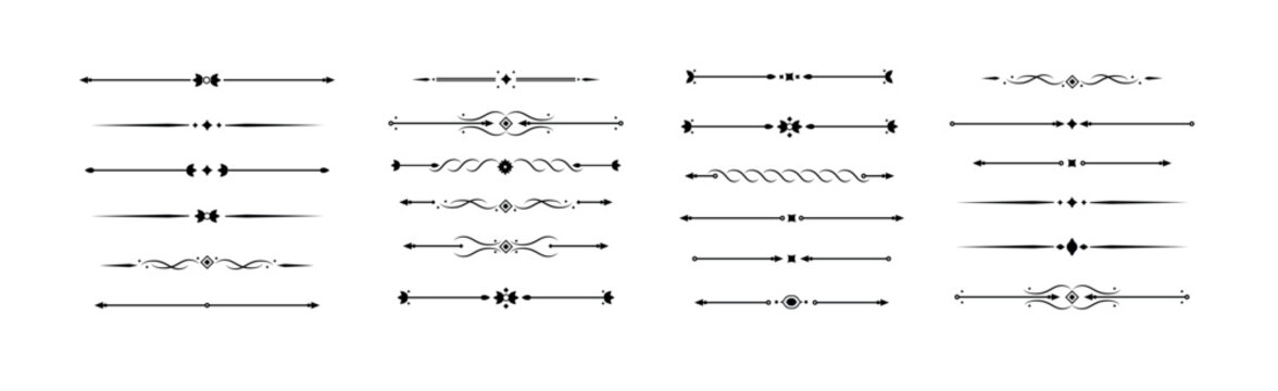 Vintage decorative lines. text dividers. Line border separators Vintage dividers. Vector illustration