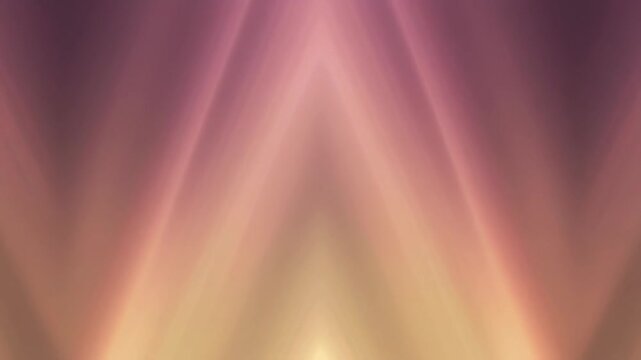 Glowing abstract geometric background. Modern digital art and design concept. Symmetrical chevron shapes with soft purple and orange light gradient.