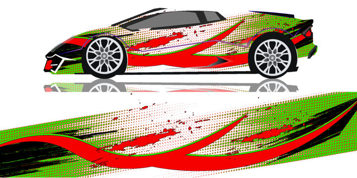 Car wrap decal graphics. Abstract eagle stripe, grunge racing and sport background for racing livery or daily use car vinyl sticker