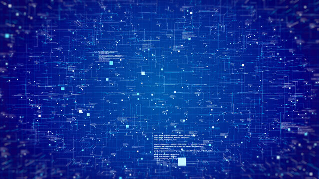 Technology digital cyberspace, data network connection. Futuristic sci-fi with hud ui system interface illustration background