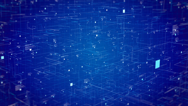 Technology UI statistic digital data binary network transferring platform illustration background