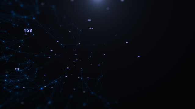 Futuristic Digital Binary Number Hi Technology Structure Big Data Scanning. Encoder UI Element Security Code Flowing Cyberspace Illustration Background.